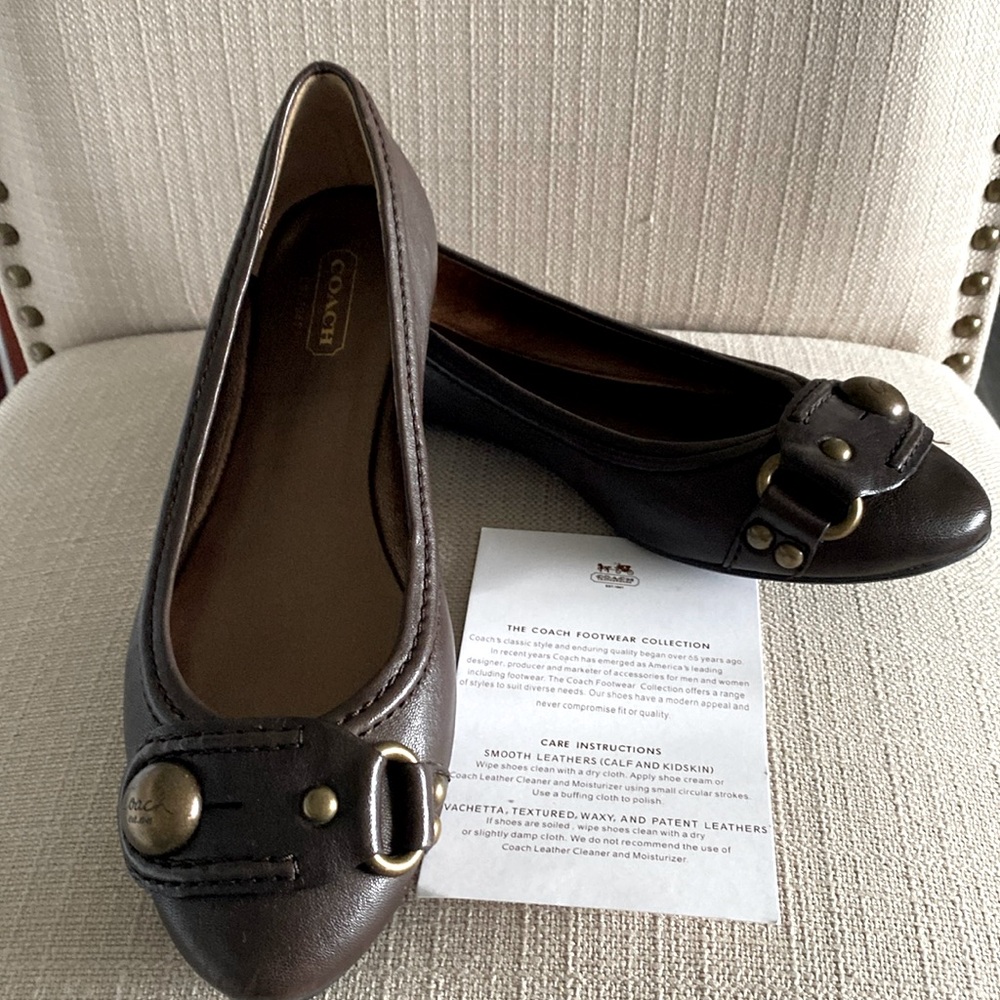 Coach brown ballet flats